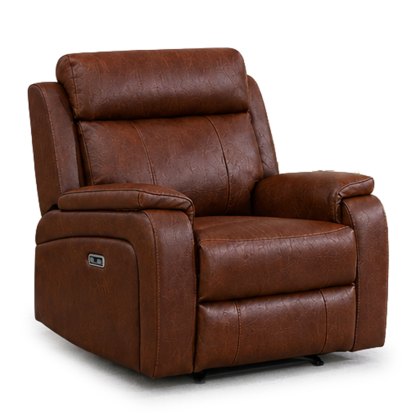 Formello Electric Reclining Armchair Leather Tan Formello Electric Reclining Armchair Leather Tan