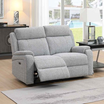 Formello 2 Seater Electric Reclining Sofa Fabric Silver Formello 2 Seater Electric Reclining Sofa Fabric Silver