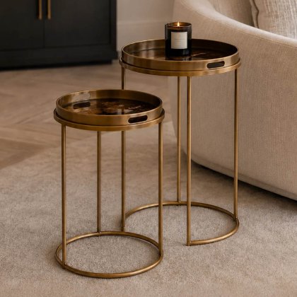 Solene Nest of Tables (2) Gold Solene Nest of Tables (2) Gold