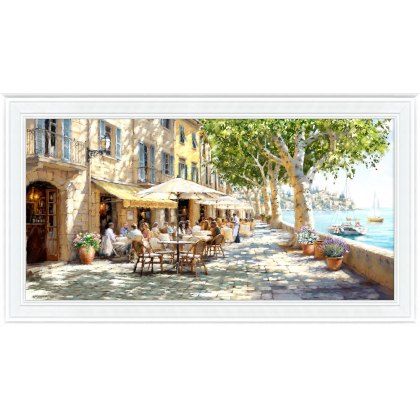 Sunwashed Harbour 135cm x 75cm Picture By Richard Macneil White Frame Sunwashed Harbour 135cm x 75cm Picture By Richard Macneil White Frame