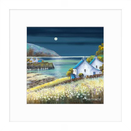 Harbour Light 33.5cm x 33.5cm Picture By John McKinstry White Frame