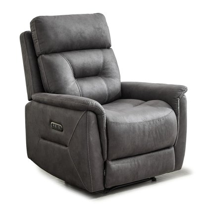Francesco Electric Reclining Armchair Faux Suede Grey Francesco Electric Reclining Armchair Faux Suede Grey