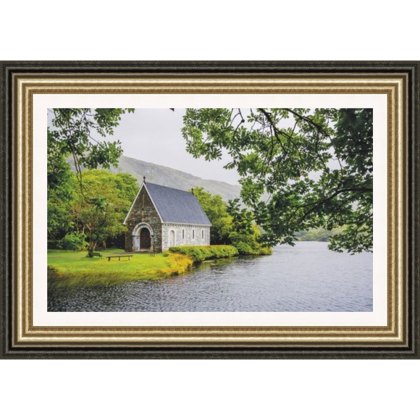 Gougane Barra 78cm x 58cm Picture Black & Gold Frame