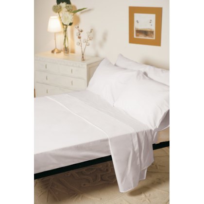 1000 Thread Count Egyptian Cotton Flat Sheet White (Multiple Sizes)