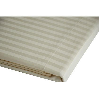 Hotel Stripe Flat Sheet Ivory (Multiple Sizes)