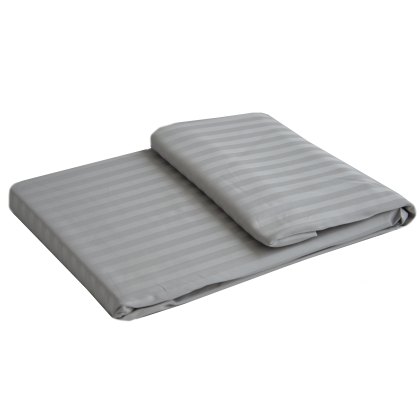 Hotel Stripe Flat Sheet Platinum (Multiple Sizes)