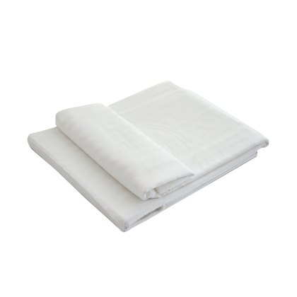 Hotel Stripe Flat Sheet White (Multiple Sizes)