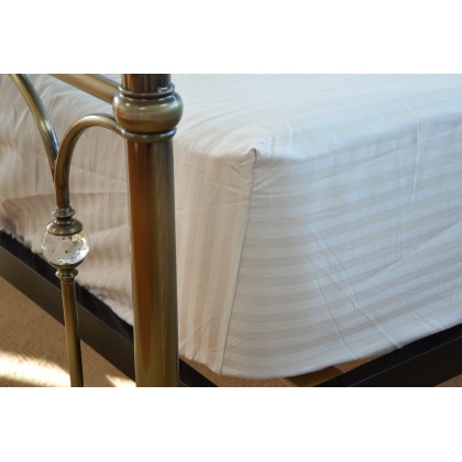 Hotel Stripe Fitted Sheet (15") (Multiple Sizes & Colours)