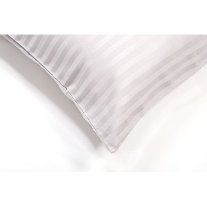 Hotel Stripe Standard Pillowcase Pair Platinum