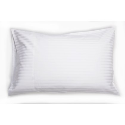 Hotel Stripe Standard Pillowcase Pair White Hotel Stripe Standard Pillowcase Pair White