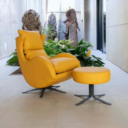 Lenny Swivel & Rocking Armchair Ciervo Leather