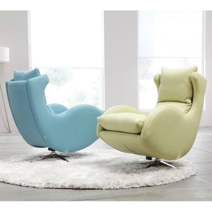 Lenny Swivel & Rocking Armchair Ciervo Leather