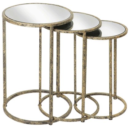 Mirror Top Nest of Tables (Set Of 3) Mirror Top Nest of Tables (Set Of 3)