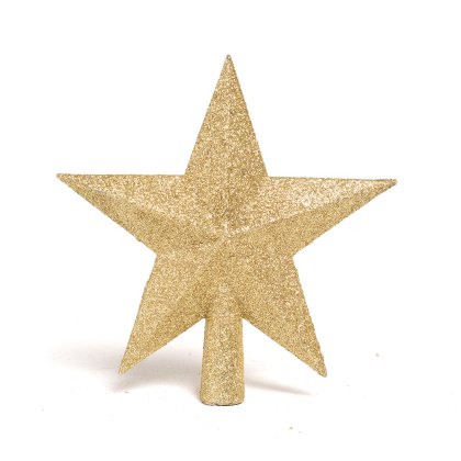 Shatterproof Christmas Tree Star With Glitter Oxblood 19cm (Multiple Colours)