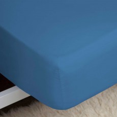 Belledorm 200 Thread Count Fitted Sheet (11") Cobalt (Multiple Sizes)