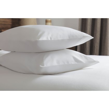 100% Brushed Cotton Pillowcase Pair White 100% Brushed Cotton Pillowcase Pair White
