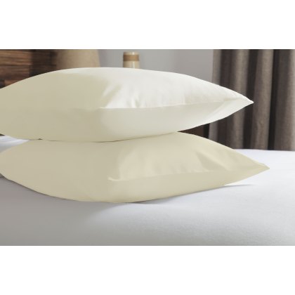 100% Brushed Cotton Pillowcase Pair (Multiple Colours)