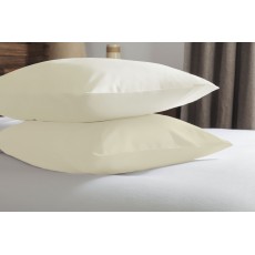Belledorm 100% Brushed Cotton Standard Pillowcase Pair Cream