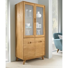 Bjorn Oak 2 Door Glass Display Cabinet