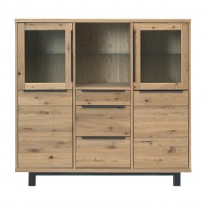 Castillo Wild Oak 2 Door Glass Display Cabinet