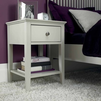 Julie 1 Drawer Bedside Locker Grey