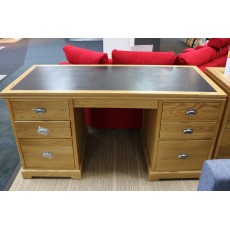 Prague Oak Office Double Pedestal Desk Prague Oak Office Double Pedestal Desk