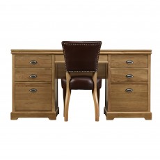 Prague Oak Office Double Pedestal Desk Prague Oak Office Double Pedestal Desk