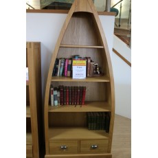 Prague Oak Office Boat Shaped Bookcase Prague Oak Office Boat Shaped Bookcase