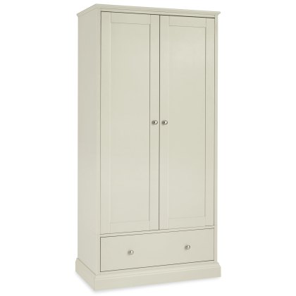 Julie 2 Door Wardrobe With 1 Storage Drawer Grey Julie 2 Door Wardrobe With 1 Storage Drawer Grey