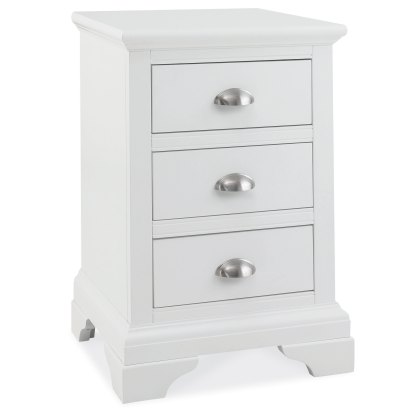 Lipari White Painted 3 Drawer Bedside Locker Lipari White Painted 3 Drawer Bedside Locker