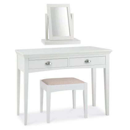 Lipari White Painted Bedroom Stool With Upholstered Seat Pad