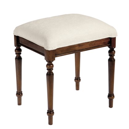 Normandie Bedroom Stool With Upholstered Seat Pad Beige