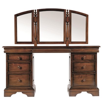 Normandie Dressing Table With Vanity Mirror Mahogany
