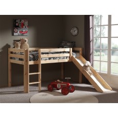 Pino Mid Sleeper Bed With Slide Pine