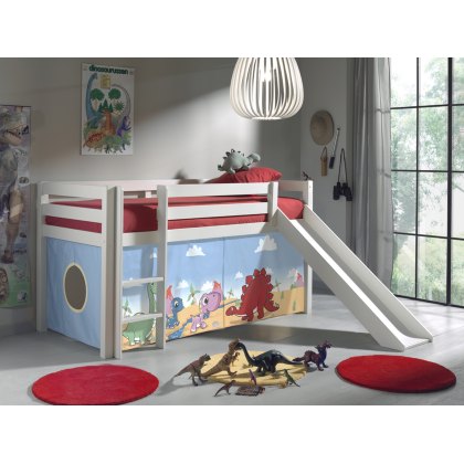 Pino Mid Sleeper Bed With Slide White