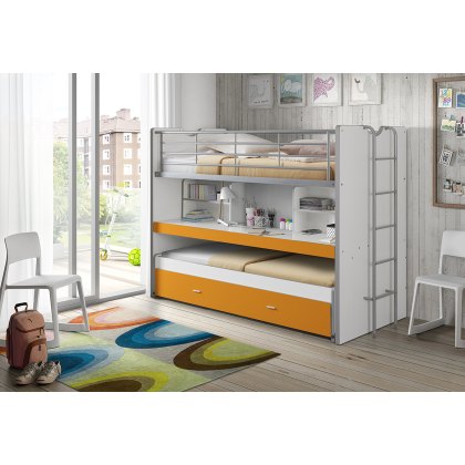 Bonny High Sleeper With Desk & Pull Out Bed Orange