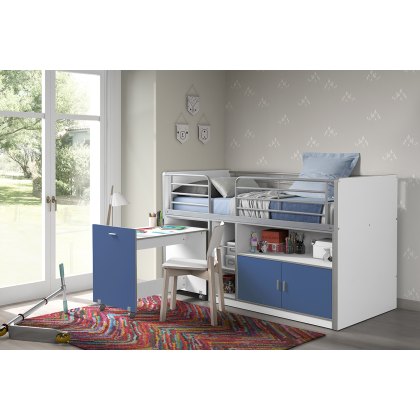 Bonny Mid Sleeper With Pull Out Desk Blue