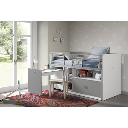 Bonny Mid Sleeper With Pull Out Desk Silver