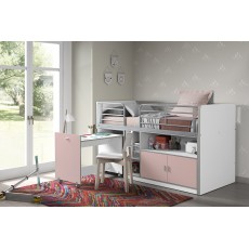 Bonny Mid Sleeper With Pull Out Desk Light Pink