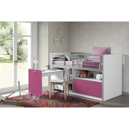 Bonny Mid Sleeper With Pull Out Desk Fuchsia