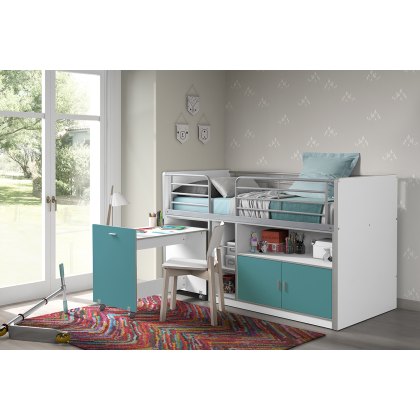 Bonny Mid Sleeper With Pull Out Desk Turquoise