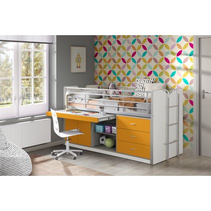 Bonny Mid Sleeper With Slide Out Desk Orange