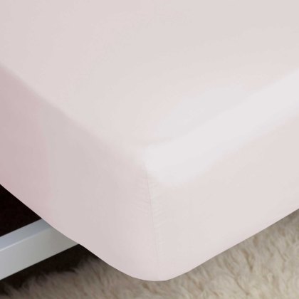 200 Thread Count Fitted Sheet (11") Powder Pink (Multiple Sizes)