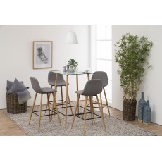 Wilma Bar Stool Fabric Light Grey Wilma Bar Stool Fabric Light Grey