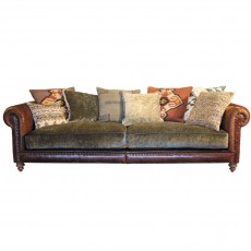 Constable 4 Seater Sofa Leather & Fabric 4