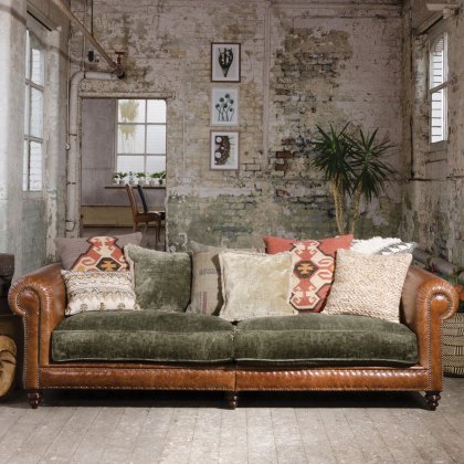 Constable 4 Seater Sofa Leather & Fabric 4