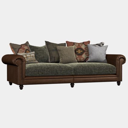 Constable 4 Seater Sofa Leather & Fabric 4