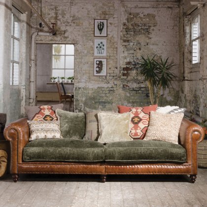 Constable 3 Seater Sofa Leather & Fabric 4