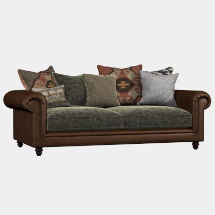 Constable 3 Seater Sofa Leather & Fabric 4