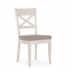 Freeport X Back Dining Chair With Grey Faux Leather Seat Pad